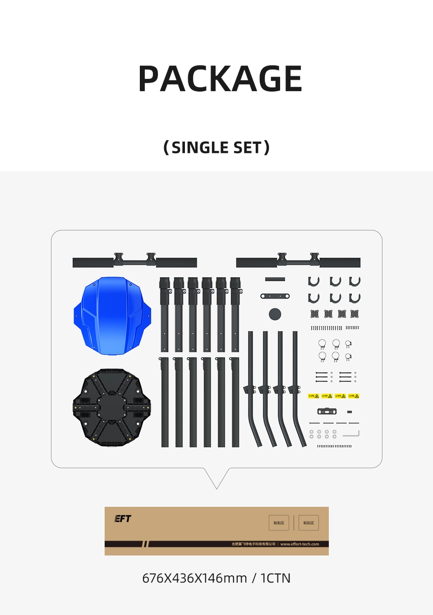 EFT E610 M 10L 6 Axis Agricultural Drone Frame in India Features